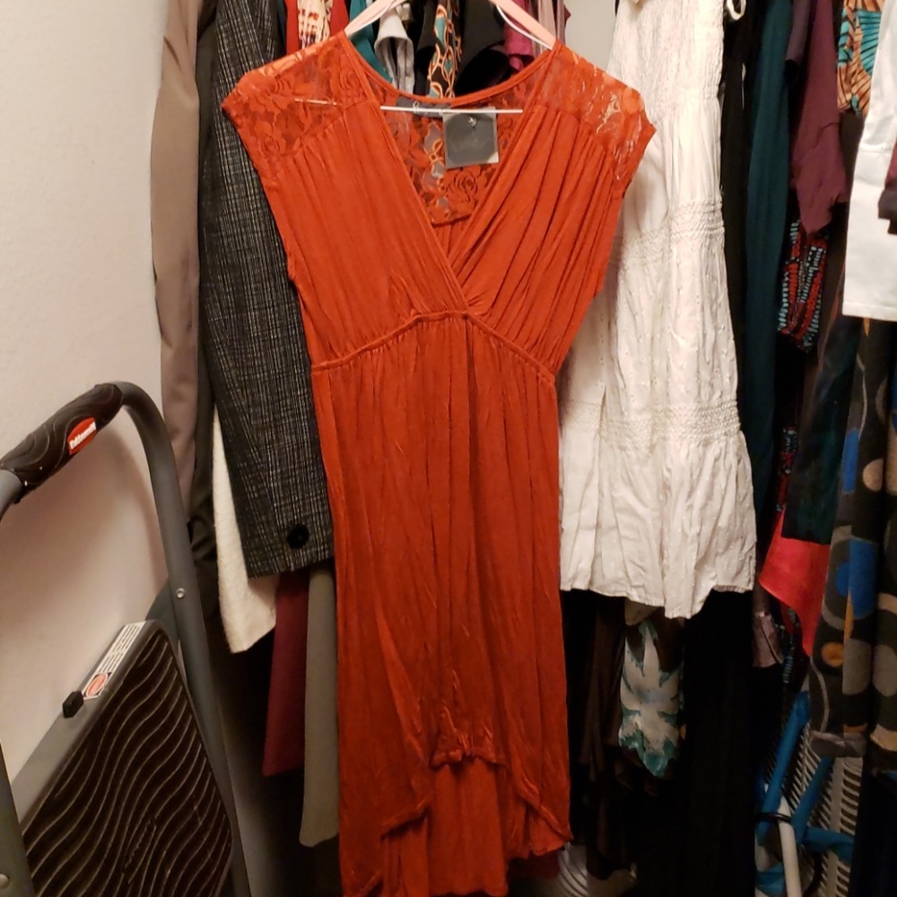 Cute orangey red dress